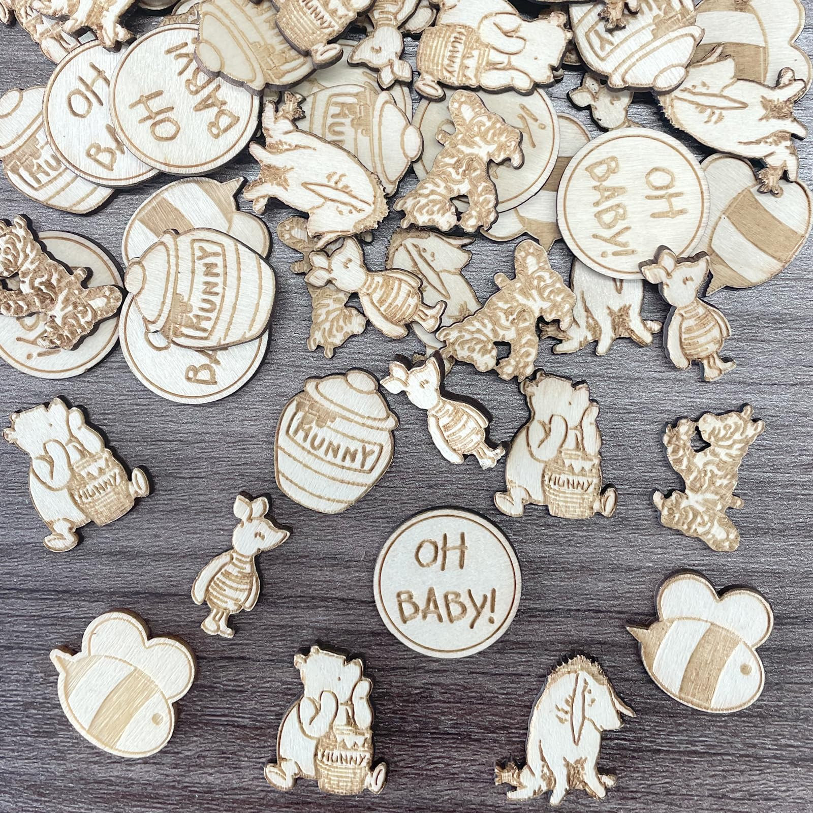 Winnie Baby Shower Wooden Confetti Classic Cobfetti for Baby Shower Table Decorations Birthday Pa... | Amazon (US)