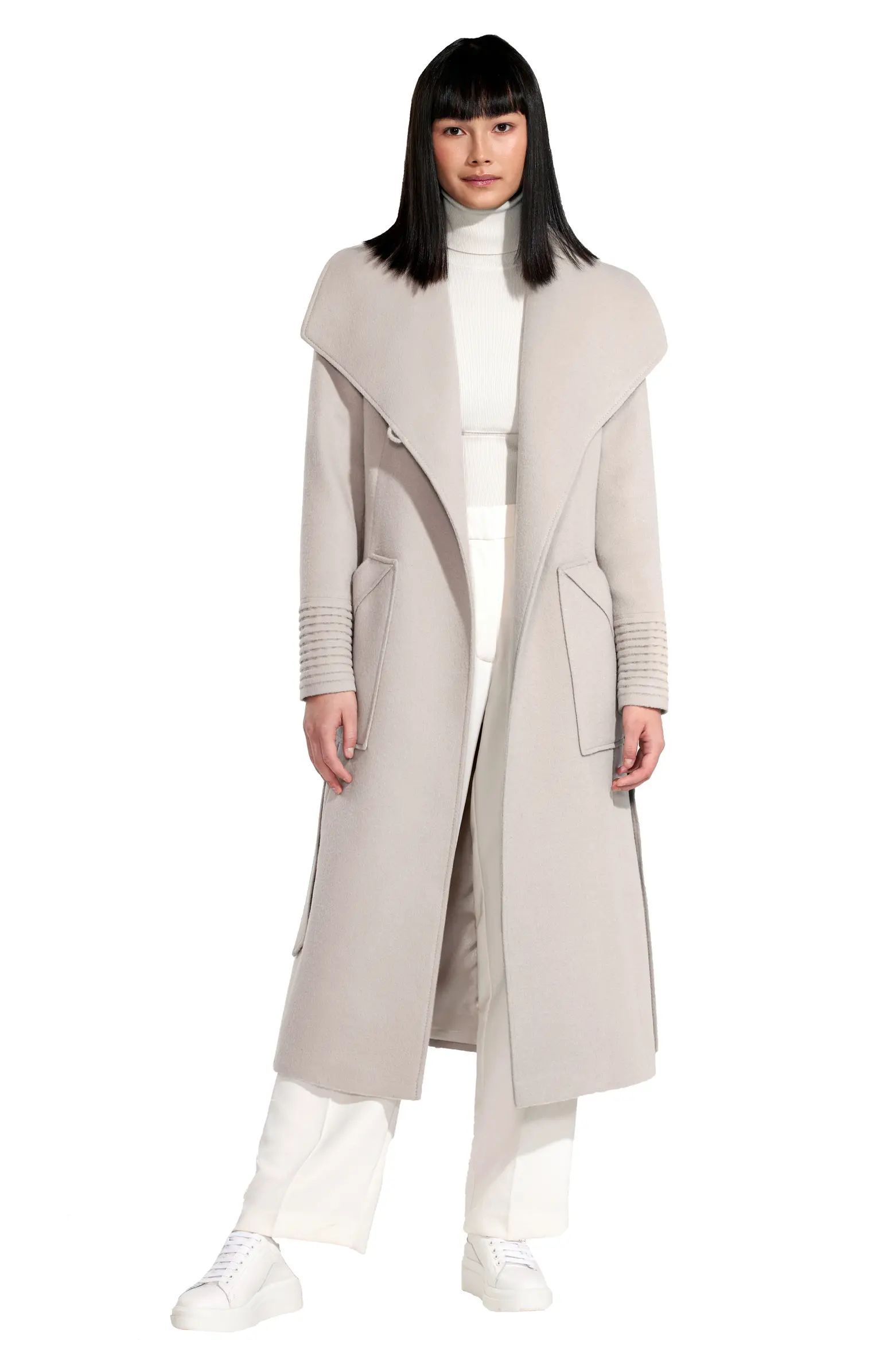 Shawl Collar Alpaca & Wool Blend Longline Coat | Nordstrom