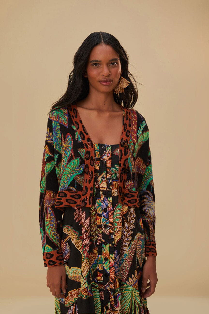 Cool Foliage Cropped Knit Cardigan | FarmRio (US)