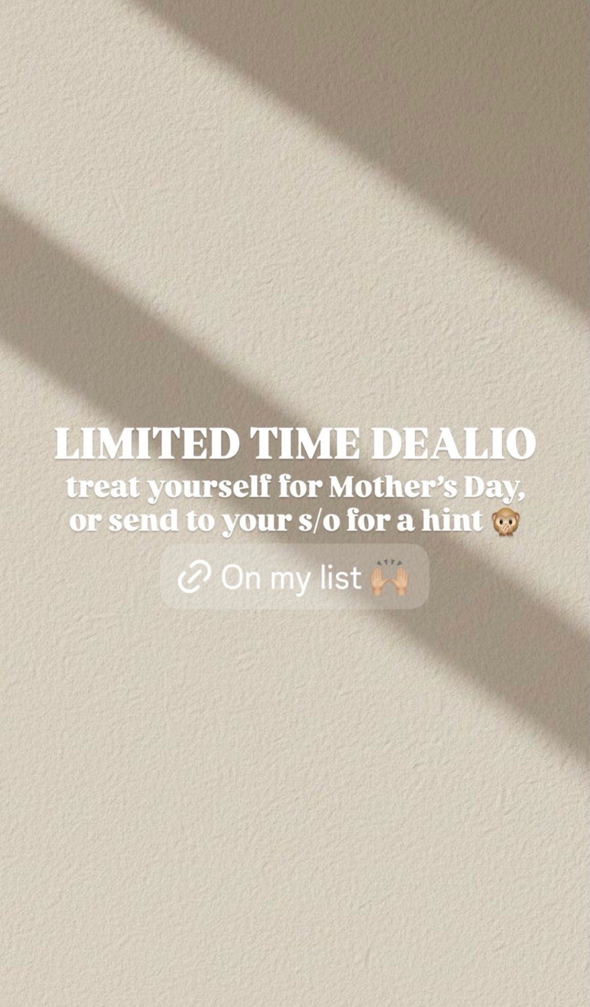 🤍 LIMITED TIME DEALIO treat yourself for Mother's Day, buy for someone you love or send to your s/o for a hint🙊

#LTKSaleAlert
#LTKMothersDay
#LTKSeasonal