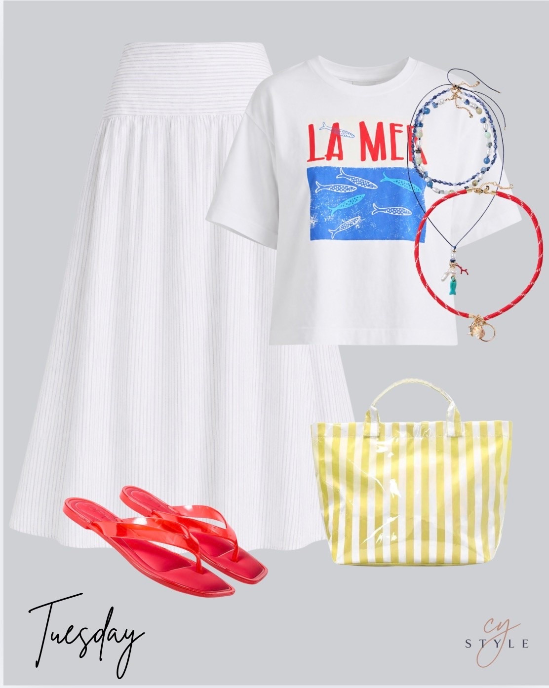 OOTD!! 
Loft 
Love this graphic tee and fun necklaces 🐟

#LTKootd #LTKSaleAlert #LTKOver40