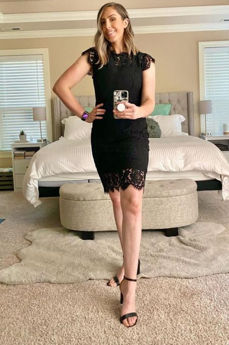 If you're looking for an elegant, yet comfortable outfit for your Valentine’s Day date night or a special occasion that's sure to turn heads then keep reading! I recently found the perfect little black dress and open toed heels on Amazon and I just have to share my excitement! Not only is this look perfect for a date night, anniversary, or even a wedding, but I'm 5'10" and both the dress (size medium) and shoes (women's 11) fit me perfectly. I highly recommend this look - it's sure to make a statement! #LBD #datenightstyle #littleblackdress #anniversarydinnerstyle #Weddinggueststyle #lacedress  #LBDLove #DateNightStyle #FashionStatement #LittleBlackDress #ElegantComfort

#LTKSeasonal #LTKstyletip #LTKfindsunder100
