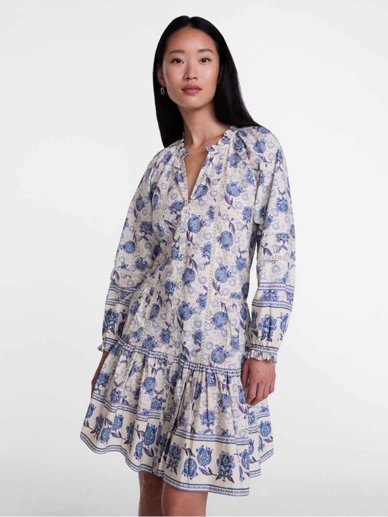 Scenario Women's and Women's Plus Tiered Hem Dress with Long Sleeves, Sizes XS-4X | Walmart (US)