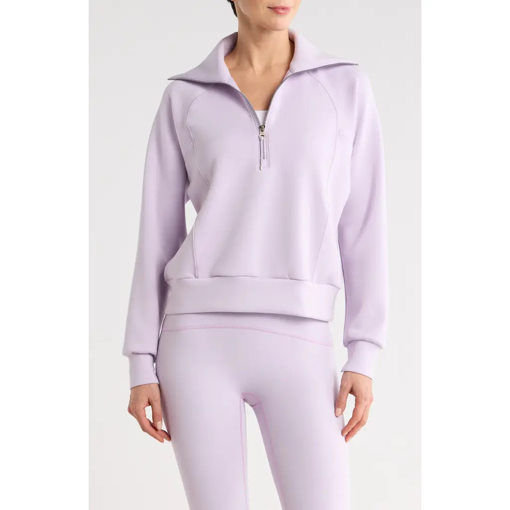 SPANX® AirEssentials Half Zip Sweatshirt in Verbena at Nordstrom, Size Small | Nordstrom