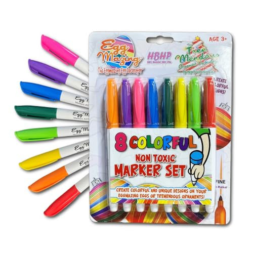 The Eggmazing Egg Decorator The Original EggMazing Easter Egg - Treemendous Christmas Tree Ornament Decorator - Replacement 8 Colorful Non-Toxic Marker Set (Multicolor) - Packaging May Vary | Amazon (US)