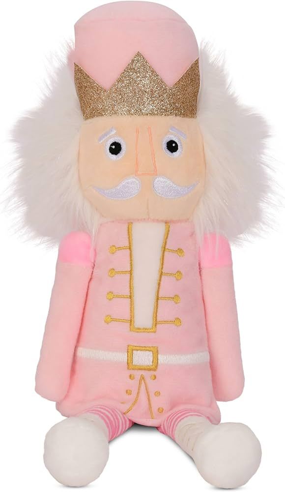 iscream Furry Plush 18.5" Nutcracker Embroidered Accent Holiday Pillow - Golden | Amazon (US)
