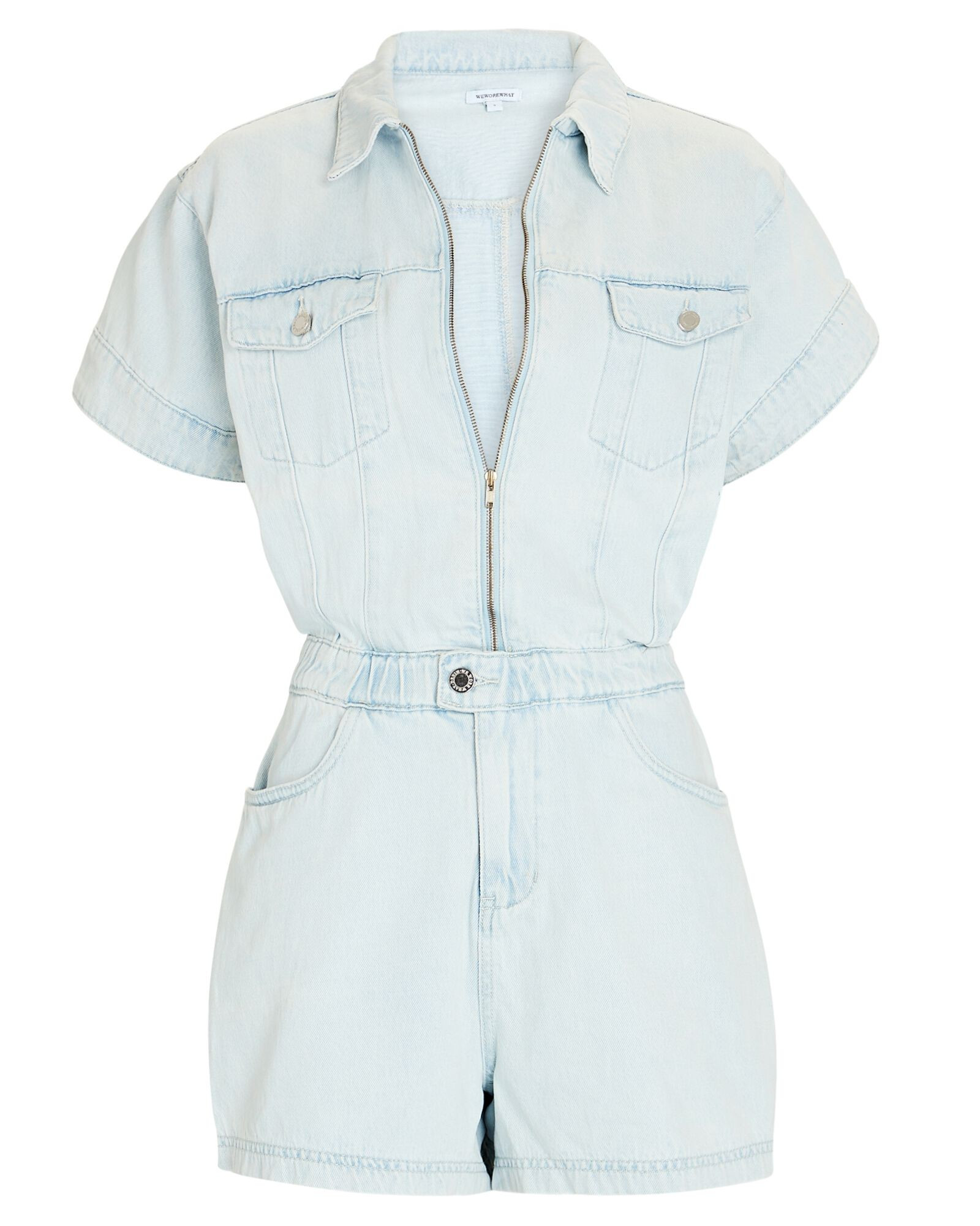 Flight Denim Short Sleeve Romper | INTERMIX