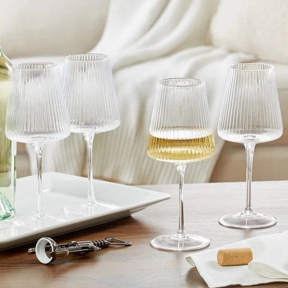 Better Homes & Gardens 17 oz Ribbed Wine Glass | Walmart (US)