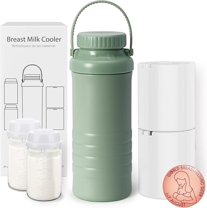 Portable Breast Milk Cooler Bottle - 22oz Capacity Breastmilk Chiller for Travel Mom, 360° Cooli... | Amazon (US)