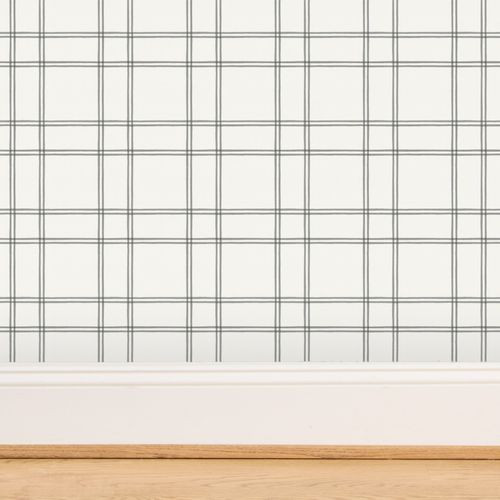 Watercolor double plaid soft blue and cream Wallpaper bydanika_herrick89USD2030-01-01$89.00Or 4 i... | Spoonflower