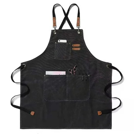 Canvas Apron Cotton Canvas Cross Back Apron with Pockets for Women and Men | Walmart (US)