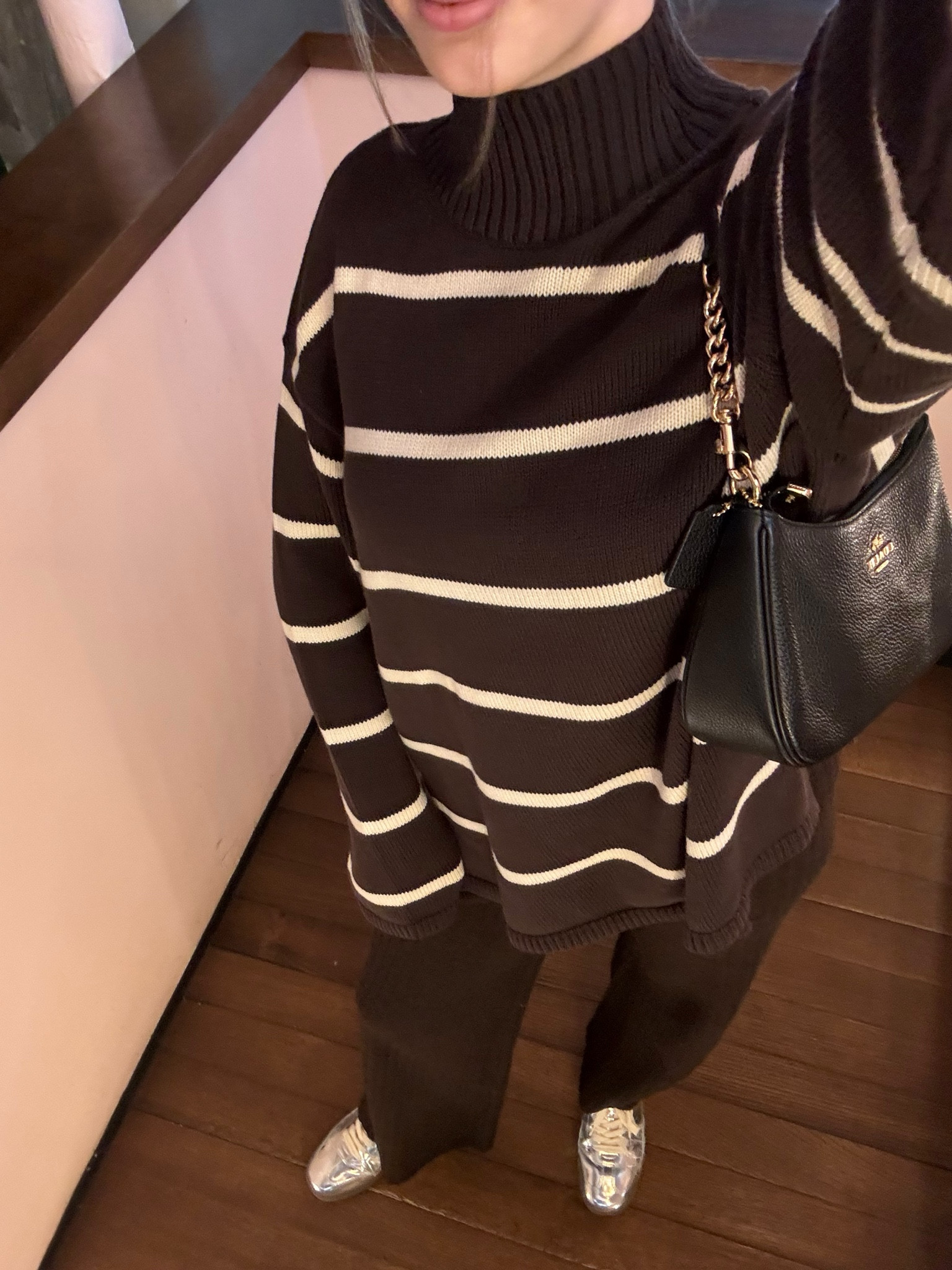 Striped sweater and sweater pants both size small! Got my usual size in both for a regular pants fit and oversized sweater fit🤎🤍

#LTKFindsUnder100 #LTKStyleTip #LTKSeasonal
