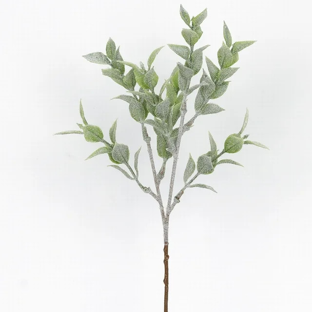 White Glitter Leaf Decorative Christmas Pick, 11 in, by Holiday Time - Walmart.com | Walmart (US)