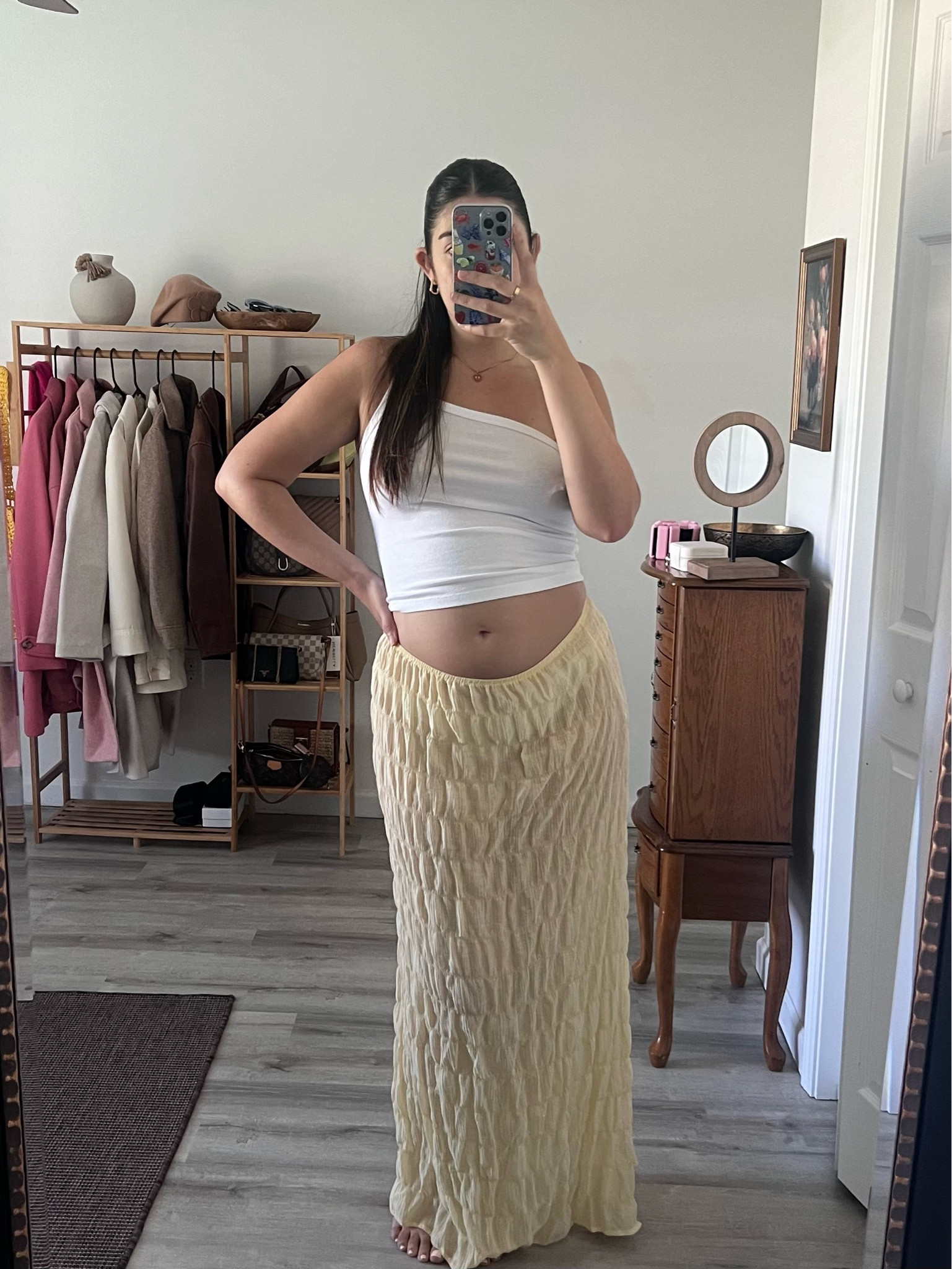 perfect butter yellow maxi skirt for summer, and bump friendly 🤰🏻 

#LTKStyleTip #LTKFindsUnder50 #LTKBump