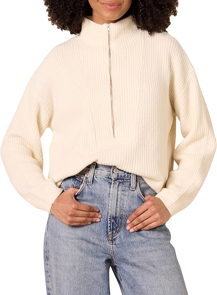 Amazon.com: Amazon Essentials Women's Sweaters, Dressy Casual, Mid Gauge Stretch, Half Zip, Polo ... | Amazon (US)