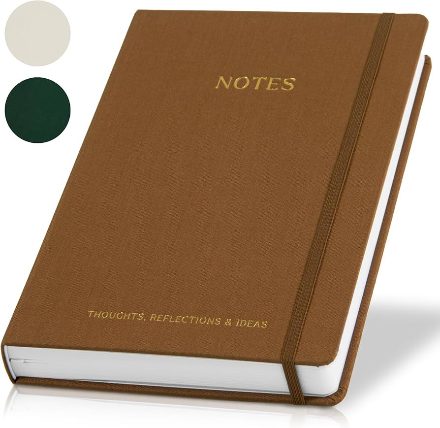 ZICOTO Aesthetic Thick Notebook Journal For Women 7" x 10" - Modern Linen Hardcover Note Book Wit... | Amazon (US)