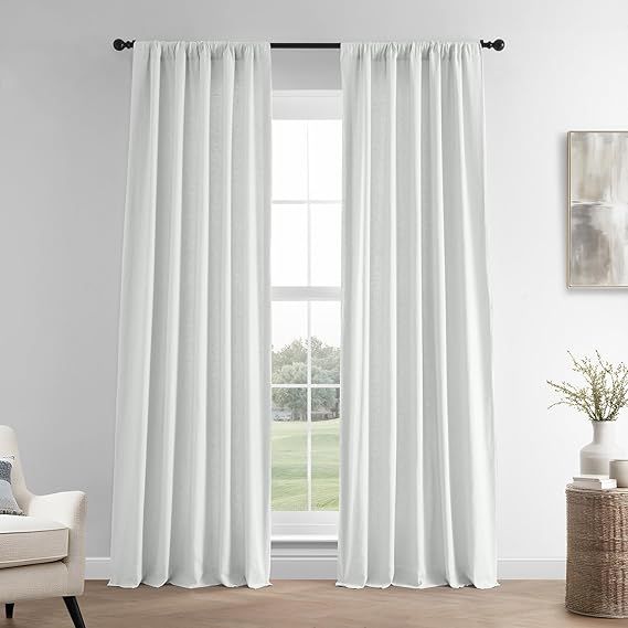 HPD Half Price Drapes French Linen Curtains 96 Inches Long Room Darkening Curtains for Bedroom & ... | Amazon (US)