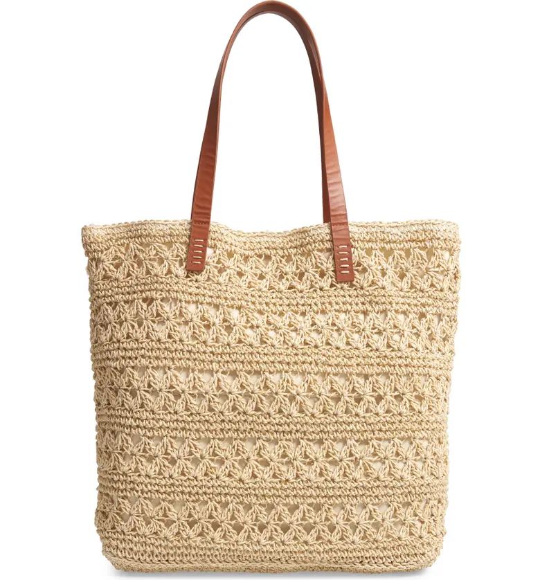 Packable Woven Raffia Tote | Nordstrom