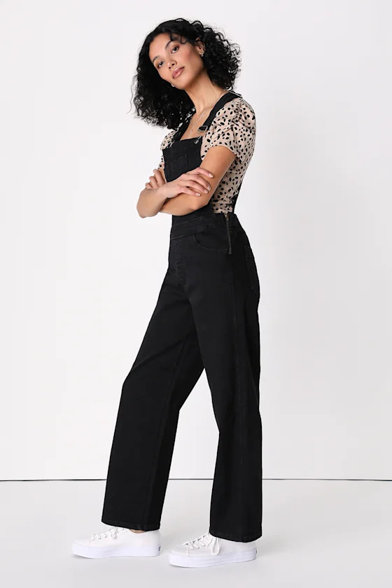 Everyday Vibes Black Denim Overalls | Lulus (US)
