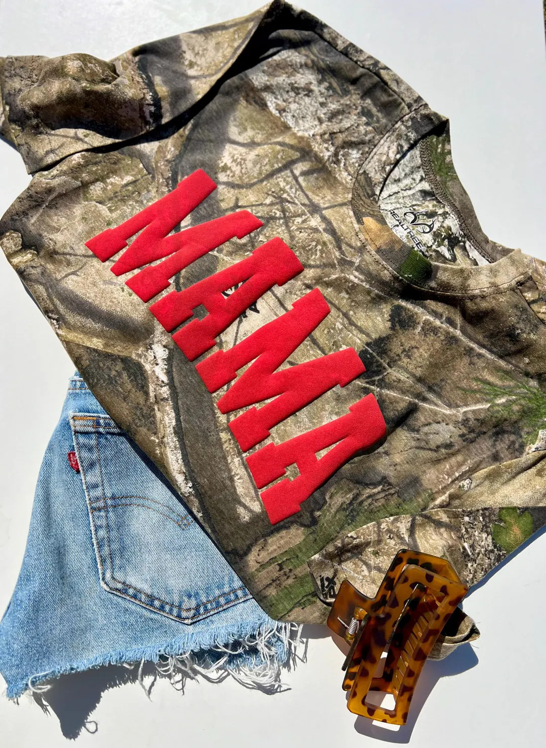 Custom Mama Realtree Camo T-Shirt | Puff Vinyl Tee | Etsy (US)