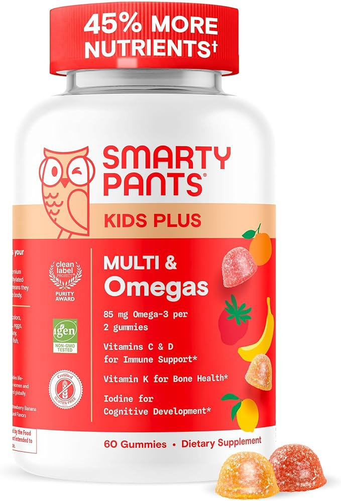 SmartyPants Kids Multivitamin Gummies - Improved Formula: Omega 3 (DHA/EPA), Vitamins D3, C, B12,... | Amazon (US)