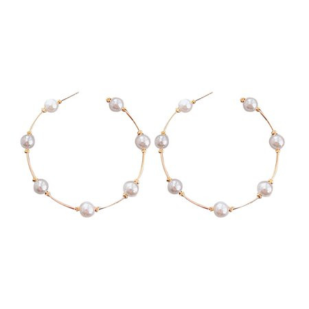 Mnycxen Pearl Hoop Earrings For Women Fashion Drop Dangle Earrings Lightweight Beaded | Walmart (US)