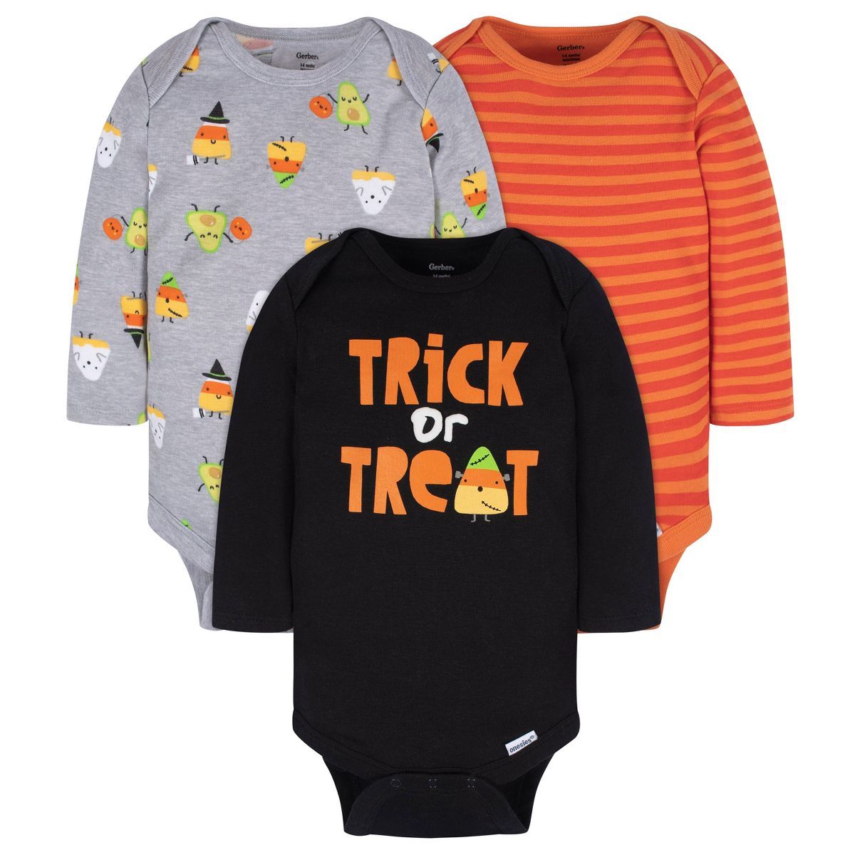 Gerber Baby Halloween Onesies Bodysuits, Trick Or Treat - 3-Pack | Target