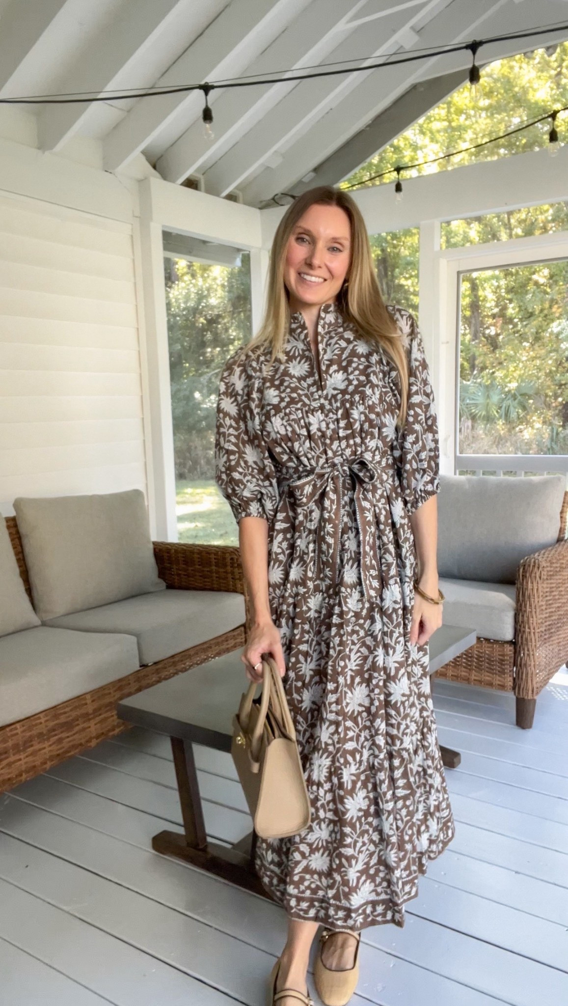 The perfect brown and blue block print maxi dress for Thanksgiving Day or fall family photos for under $75!

#LTKFindsUnder100 #LTKSeasonal #LTKHoliday