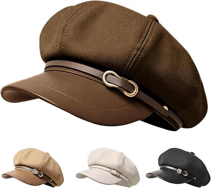 Newsboy Hats and Caps Women's Octagonal Hat Beret Women Trendy Cute Dress Hats Fall Ladies Corali... | Amazon (US)