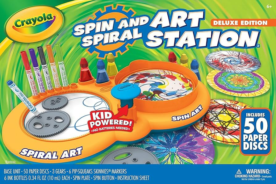 Crayola Spin & Spiral Art Station Deluxe, DIY Crafts, Toys for Boys & Girls, Gift, Ages 6, 7, 8, ... | Amazon (US)