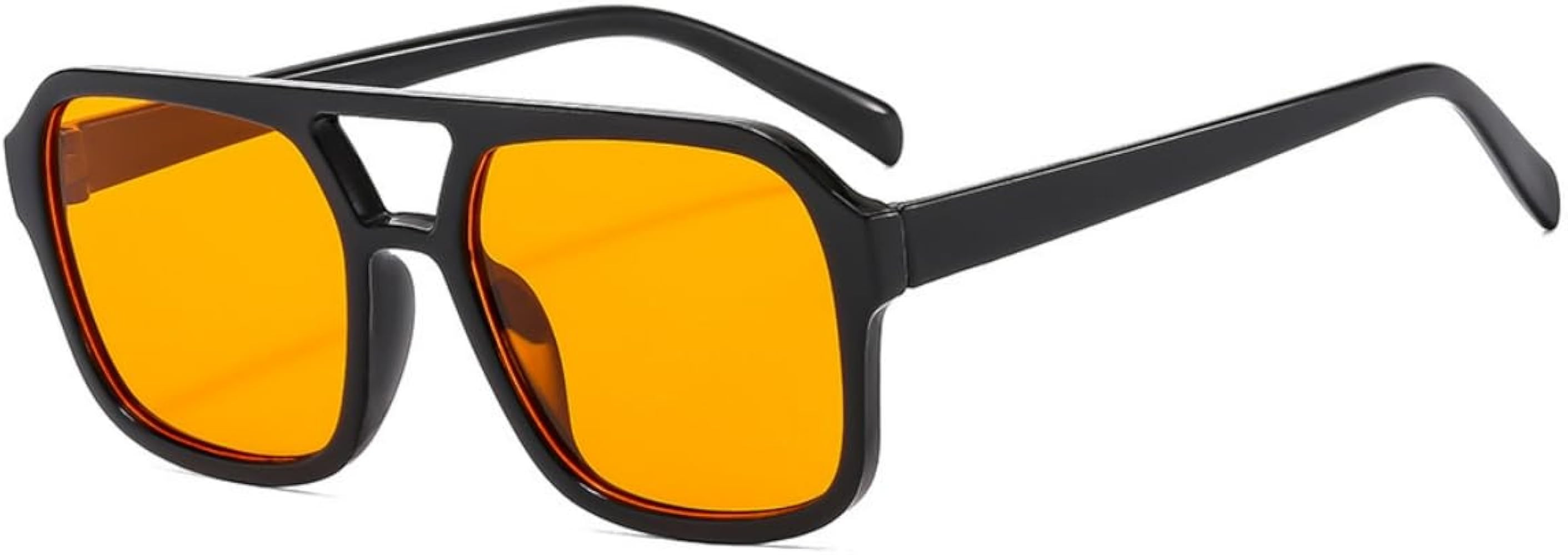 Retro 70s Square Aviator Sunglasses Women Men Vintage Rectangle Sunglasses Flat Frame Trendy Shad... | Amazon (US)