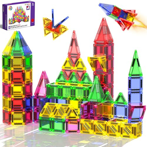 Magneverse 100 PCS Mini Magnetic Tiles - Travel Magnetic Tiles, Micro Magnet Travel Toy for Kids Ages 3+, STEM Educational Building Set Construction Toys, Boys Girls Toddlers Christmas Birthdays Gifts | Amazon (US)
