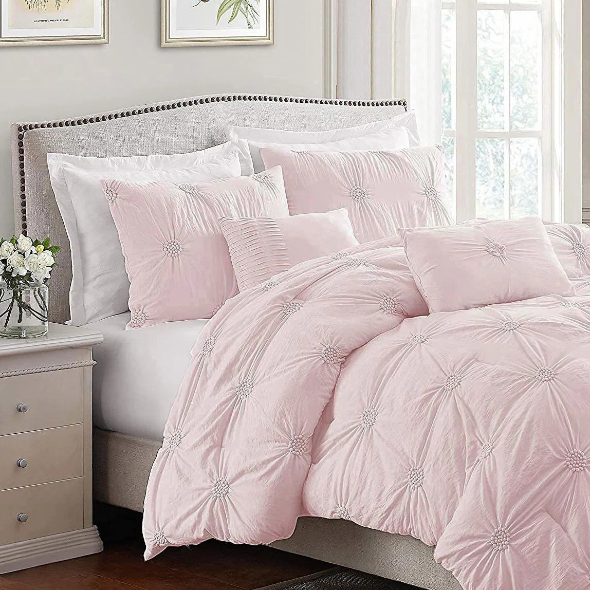 Supreme Microfiber Floral Pintuck Microfiber 3-Piece Comforter Set | Wayfair North America