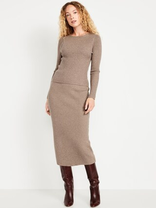 SoSoft Ribbed Midi Sweater Skirt | Old Navy (US)