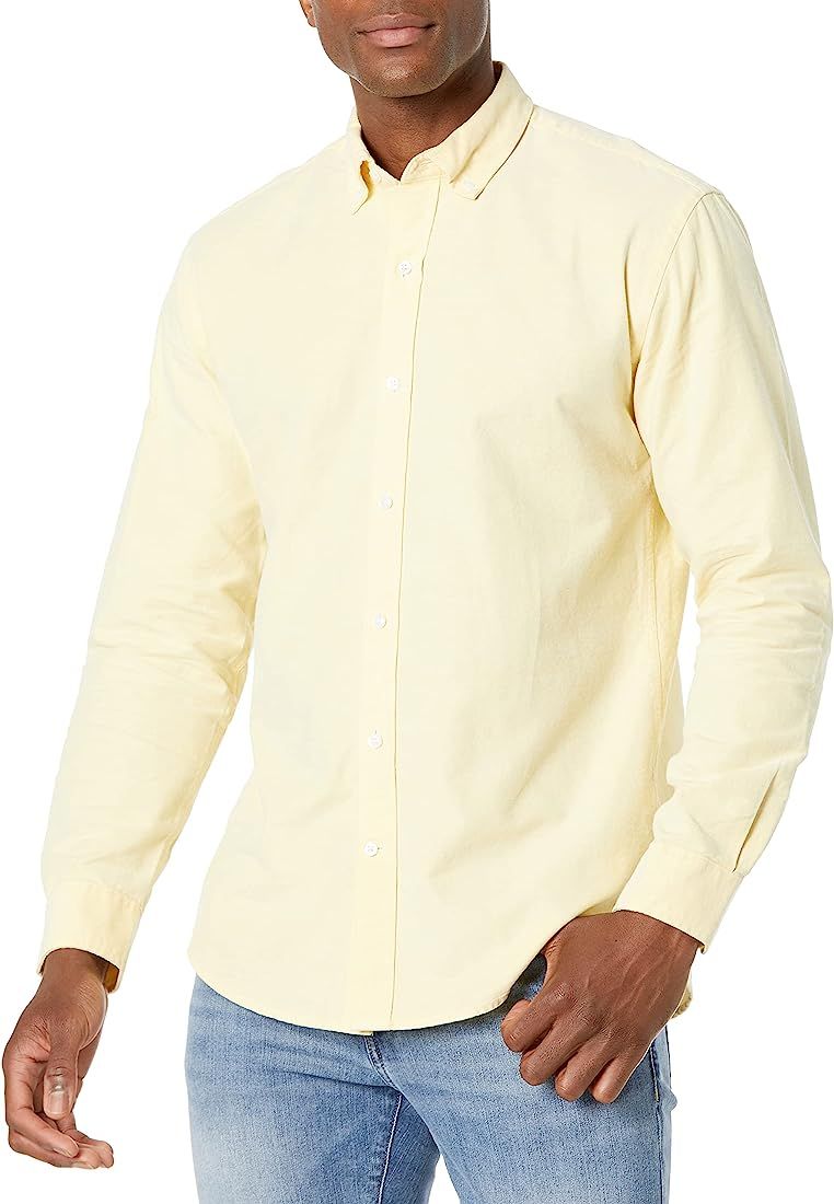Amazon Essentials Men's Regular-Fit Long-Sleeve Oxford Shirt | Amazon (US)