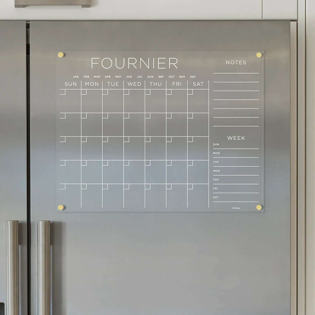 FRIDGE Calendar Custom Family Name Magnetic Acrylic Dry Erase Calendar - Etsy | Etsy (US)