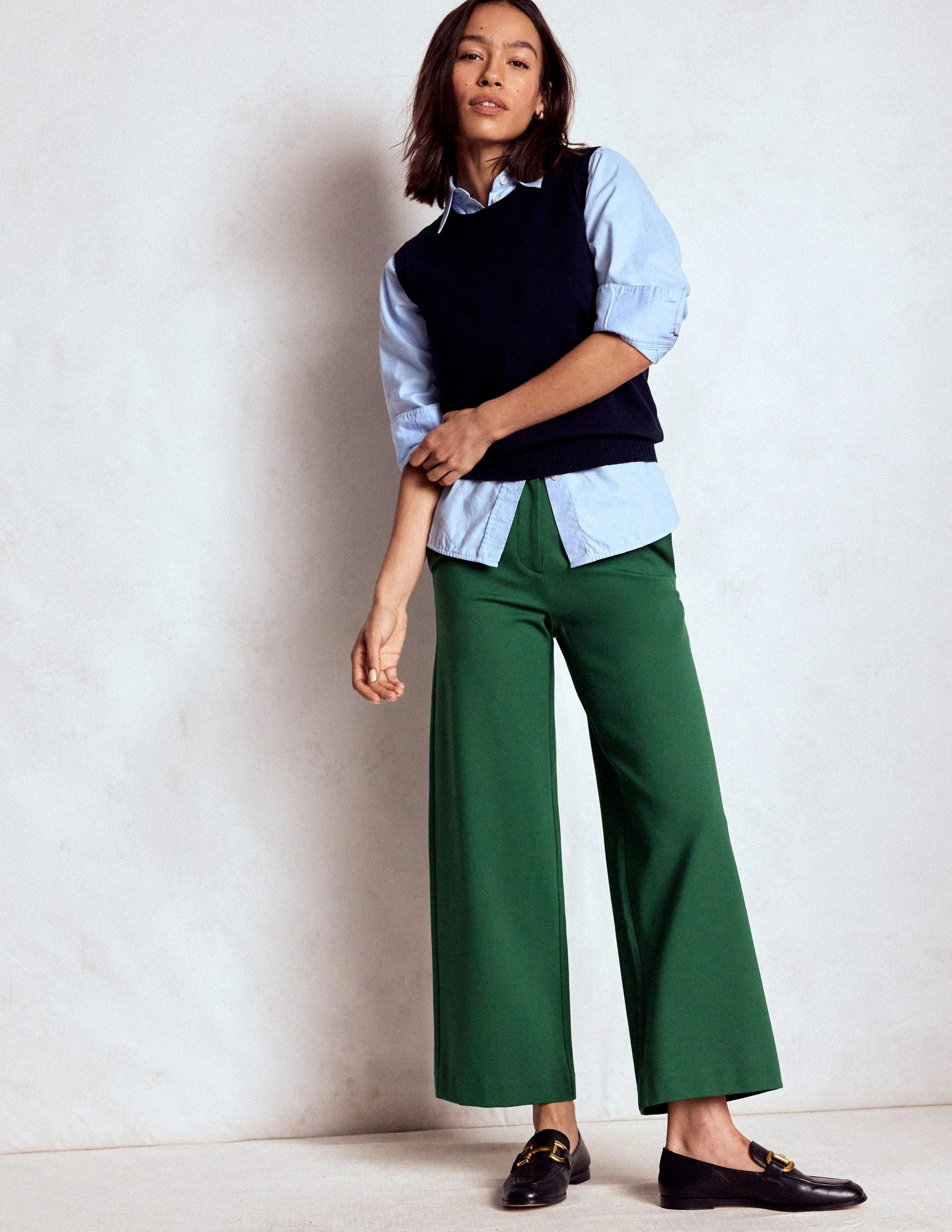 Belgravia Ponte Crop Pants-Hunter Green | Boden (US)