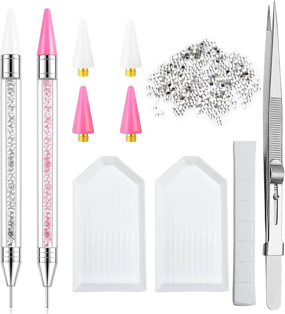 LIGHT RAIN Rhinestone Picker Tool - 2pcs Dual-head Bedazzling Pen with 4 Wax Tips, 8pcs Clay, Adj... | Amazon (US)