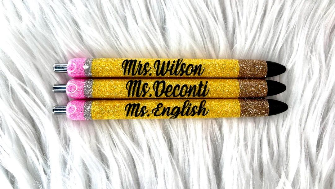 3 for 32 Pencil Pen Pencil Glitter Pen Custom Teacher Gift - Etsy | Etsy (US)