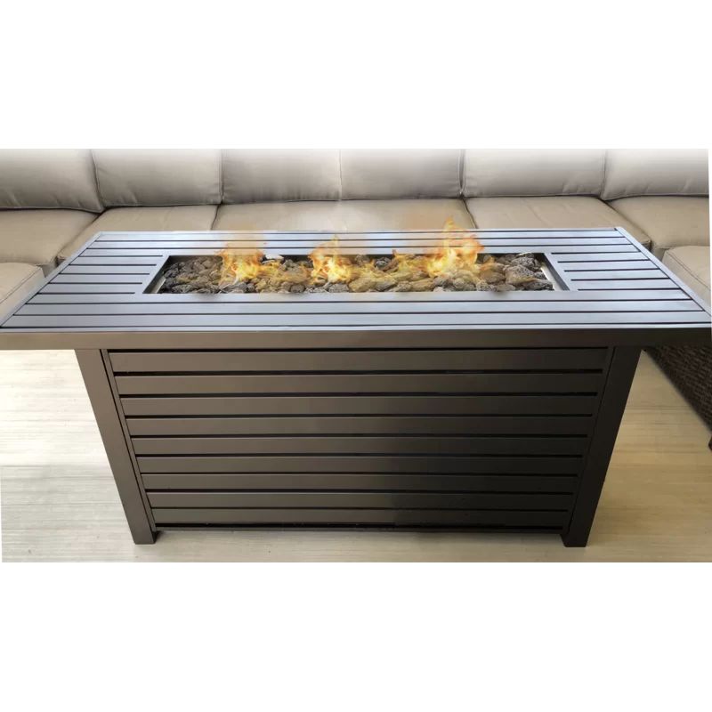 Lebeau Steel Propane/Natural Gas Fire Pit Table | Wayfair North America