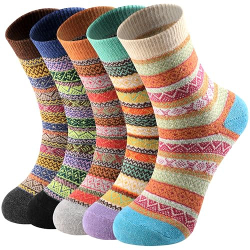 Pleneal Wool Socks for Women - Womens Wool Socks Winter Warm Wool Socks Men Cozy Knit Socks Boots Socks for Women | Amazon (US)