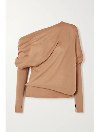 TOM FORD - One-shoulder Cashmere And Silk-blend Sweater - Beige | NET-A-PORTER (US)