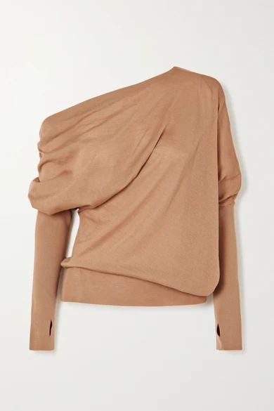 TOM FORD - One-shoulder Cashmere And Silk-blend Sweater - Beige | NET-A-PORTER (US)