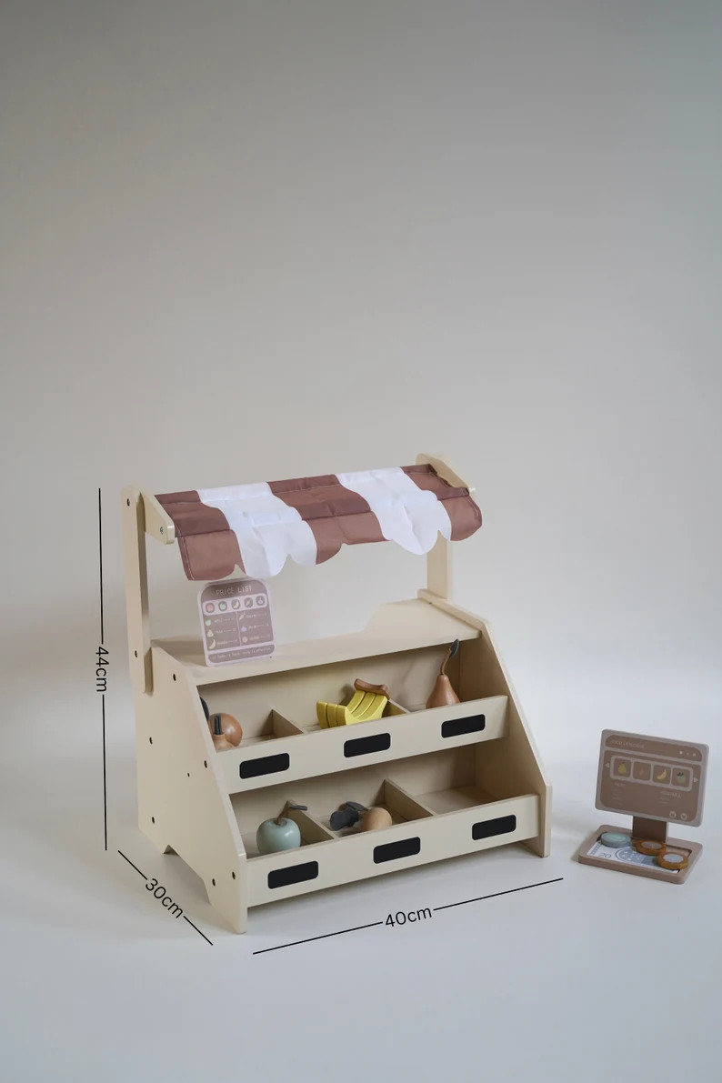 Wooden Market Play Shop Set, Kids Fruit Shop, Pretend Play Toys, Montessori Toy, Child Nursery De... | Etsy (AU)