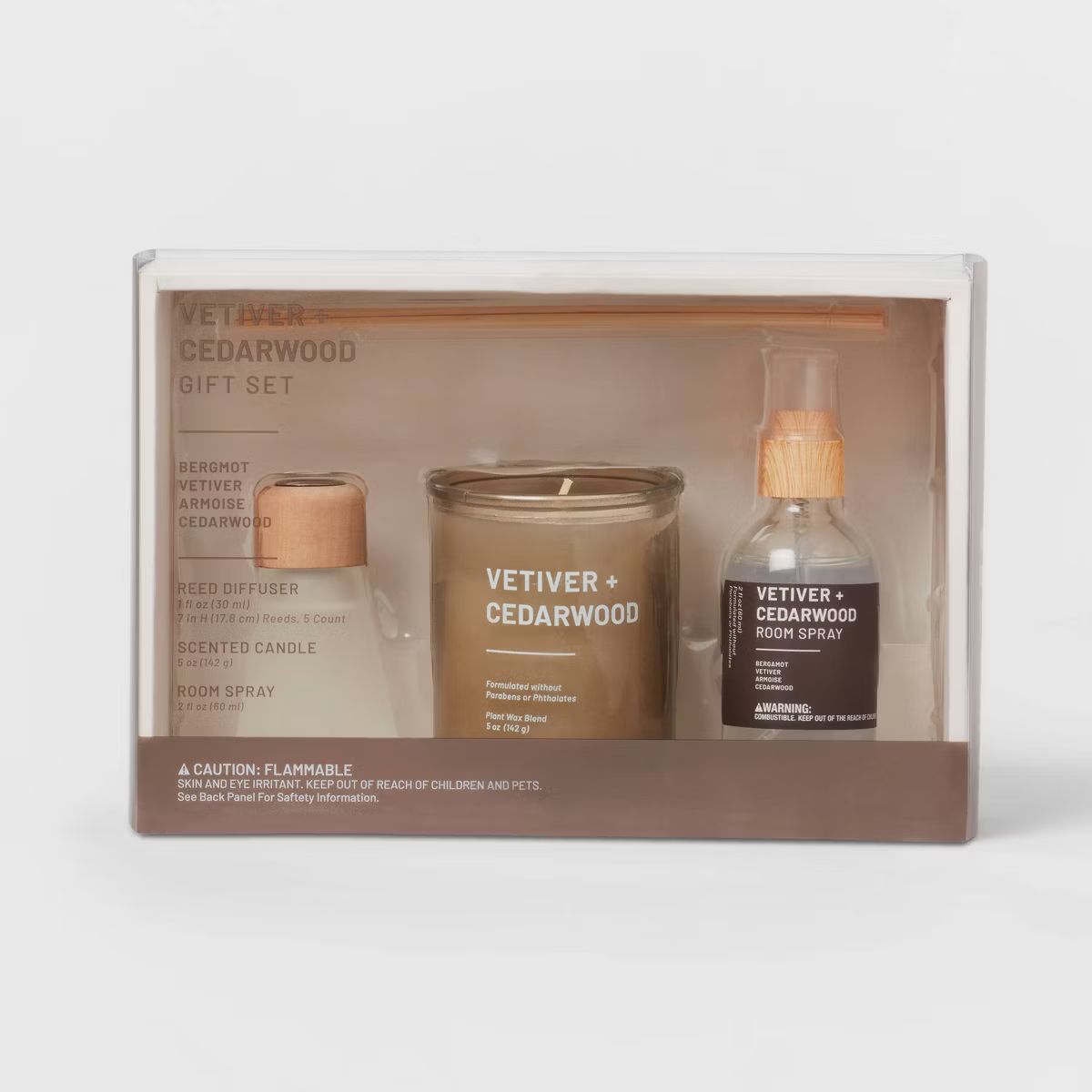 3pk Diffuser Candle Room Spray Gift Set Vetiver Cedarwood - Threshold™: Home Fragrance, Palm Wa... | Target