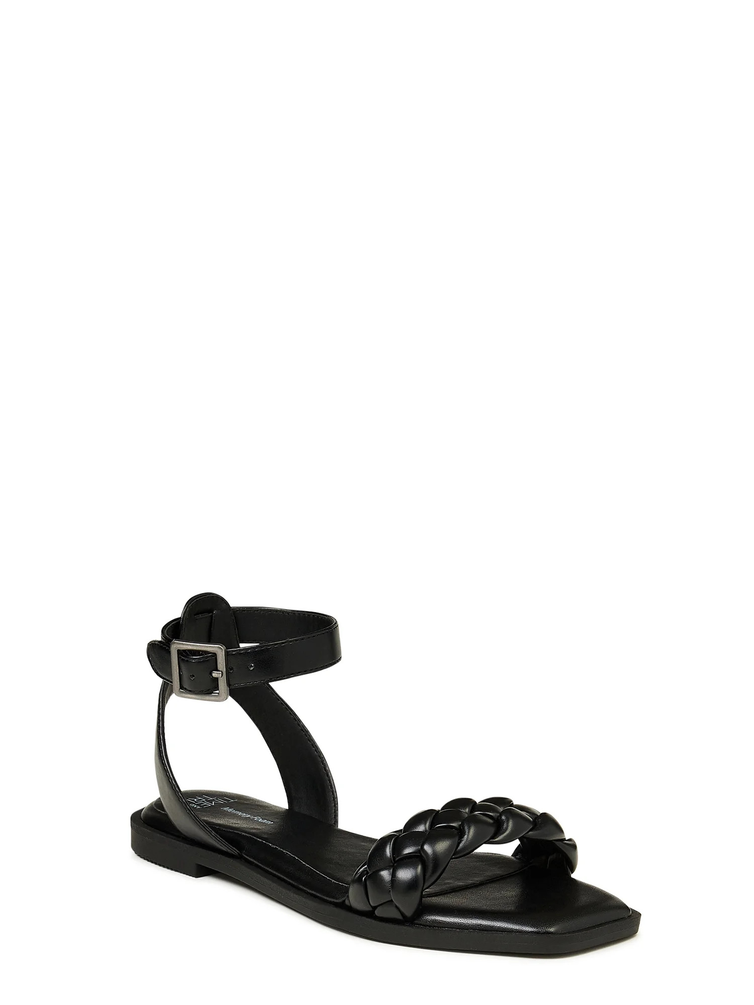Time and Tru Women's Braided Ankle Strap Sandals | Walmart (US)