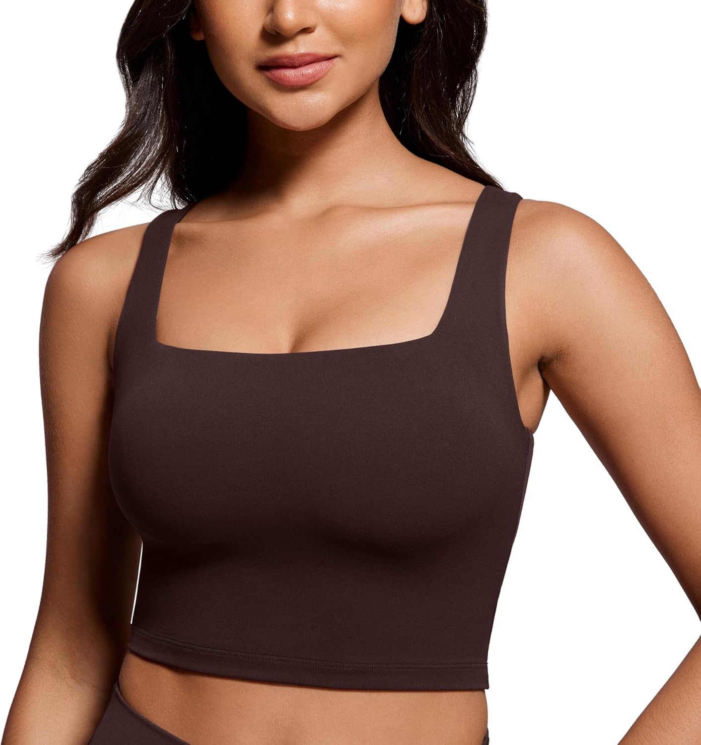 CRZ YOGA Butterluxe Square Neck Crop Tank Top | Amazon (UK)