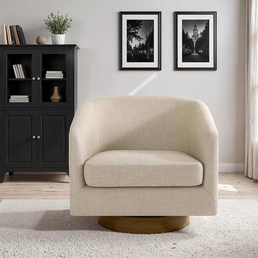 Lumibee Swivel Accent Chair, Chenille Fabric Swivel Barrel Chair for Living Room, Modern Comfy Up... | Amazon (US)