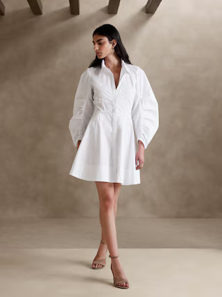 Paxton Poplin Mini Dress | Banana Republic (US)