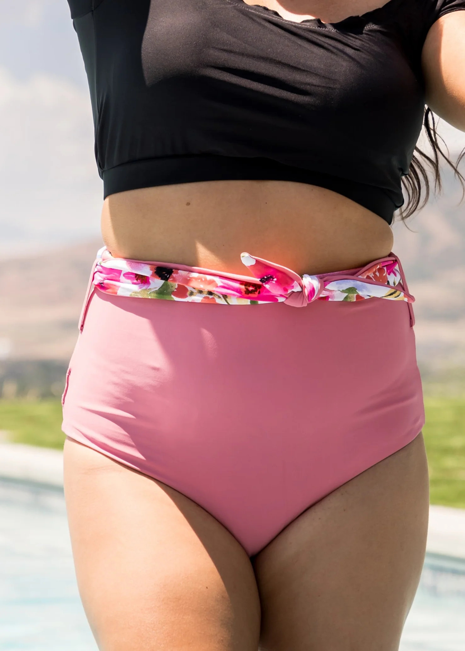 Nori Reversible Bottoms | Watermelon/Floral | Final Sale Medium | Coral Reef Swim